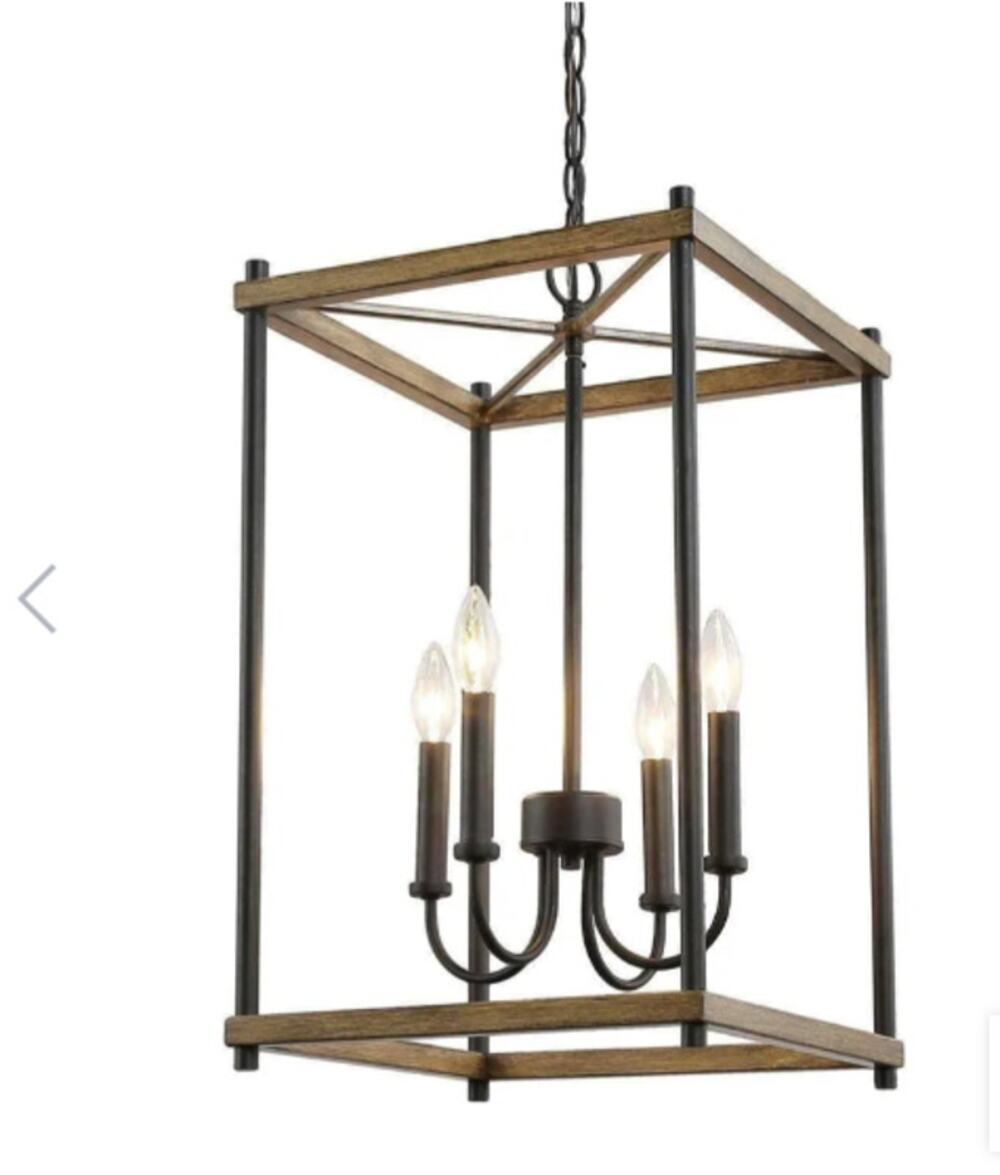 LNC Rectangle Farmhouse Hanging Light A03605 4-Light Pendant NEW IN BOX